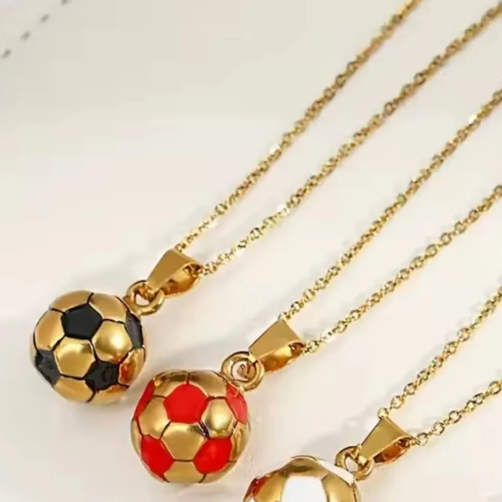 3D Vintage Style Soccer Ball Pendant Necklace 2026 World Cup Ready Jewelry